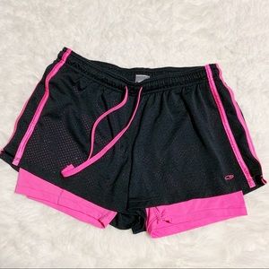 Black & Pink Champion Shorts